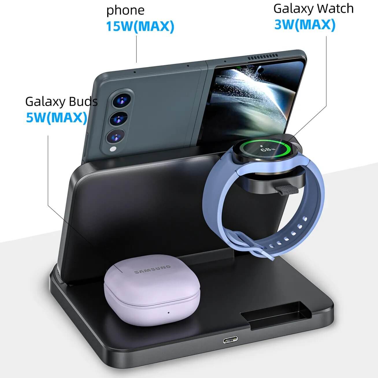 FoldStation™ 3-in-1 Samsung Galaxy Z Fold Charger