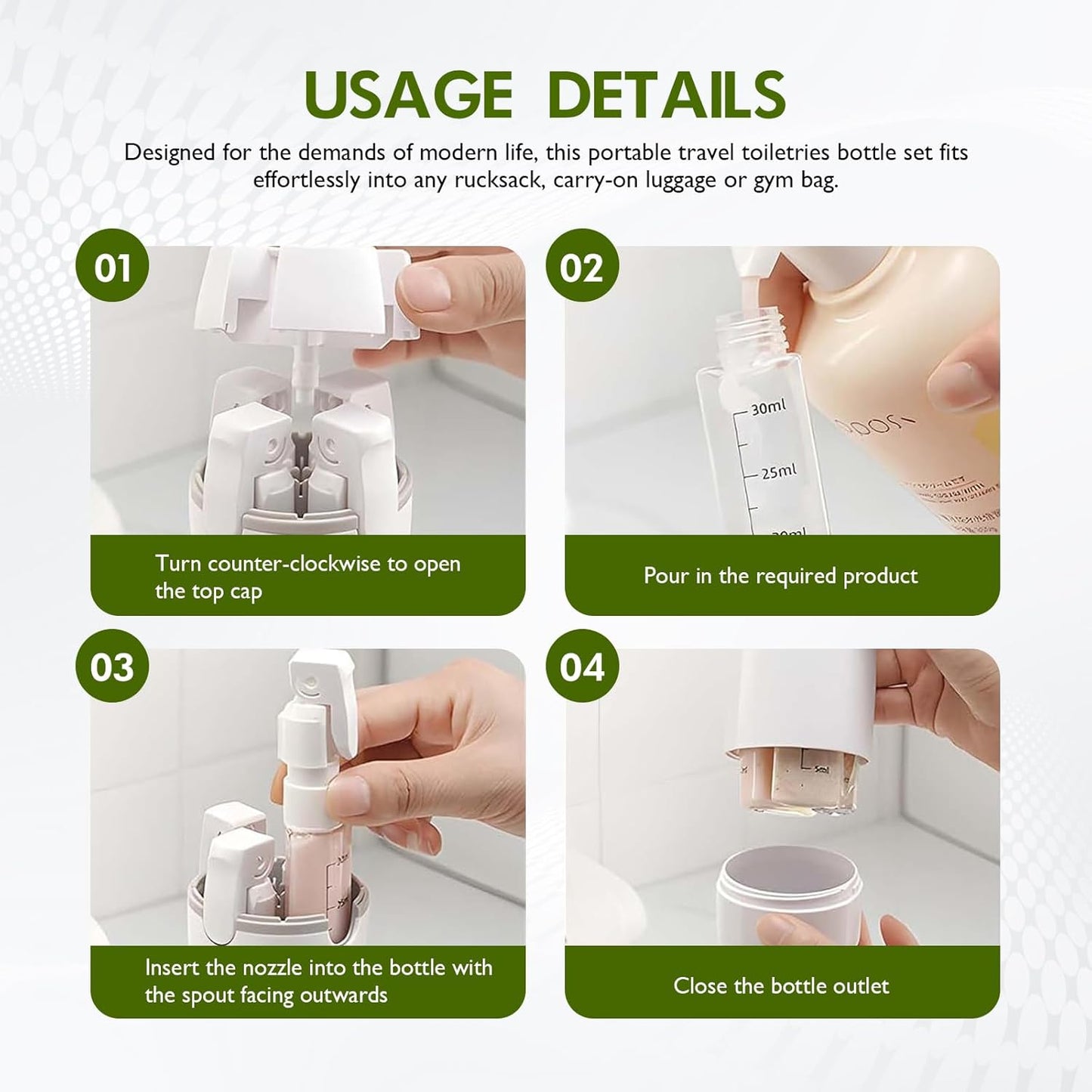 Vevall™ 4-in-1 Travel Dispenser